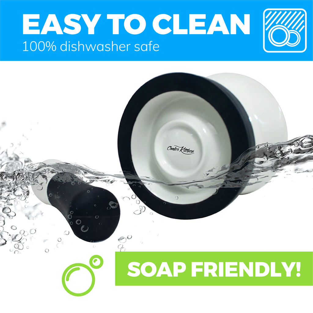 An easy to clean Mortar and Pestle Set - Dishwasher Safe and soap friendly - Brand: Cooler Kitchen