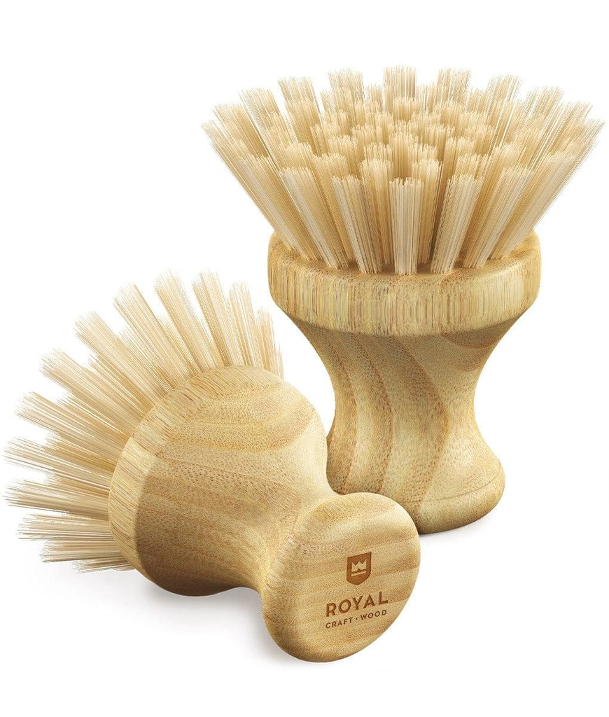 Two dish washing brushes by Royal Craft Wood with the word royal on them from XSpecial Marketplace.