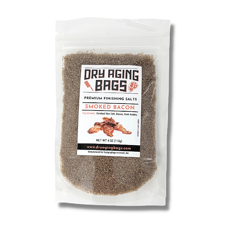Bulging Smoked Bacon Salt by DryAgingBags™ | The Best Way To Dry Age Meat At Home with a Blade Meat Tenderizer Tool.