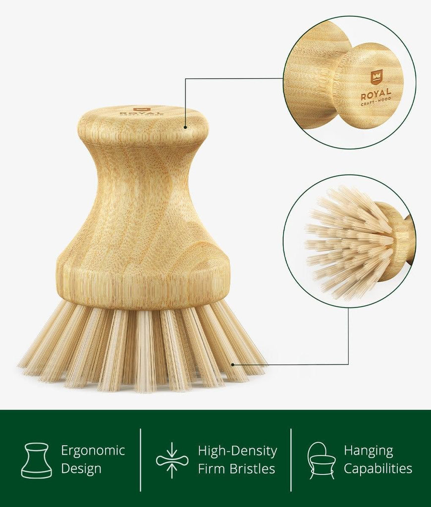 An image of a wooden-handled dish washing brush by Royal Craft Wood.