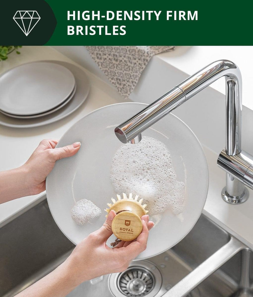 High-density firm bristles - Dish washing brush by Royal Craft Wood, perfect for XSpecial Marketplace and Foodies.