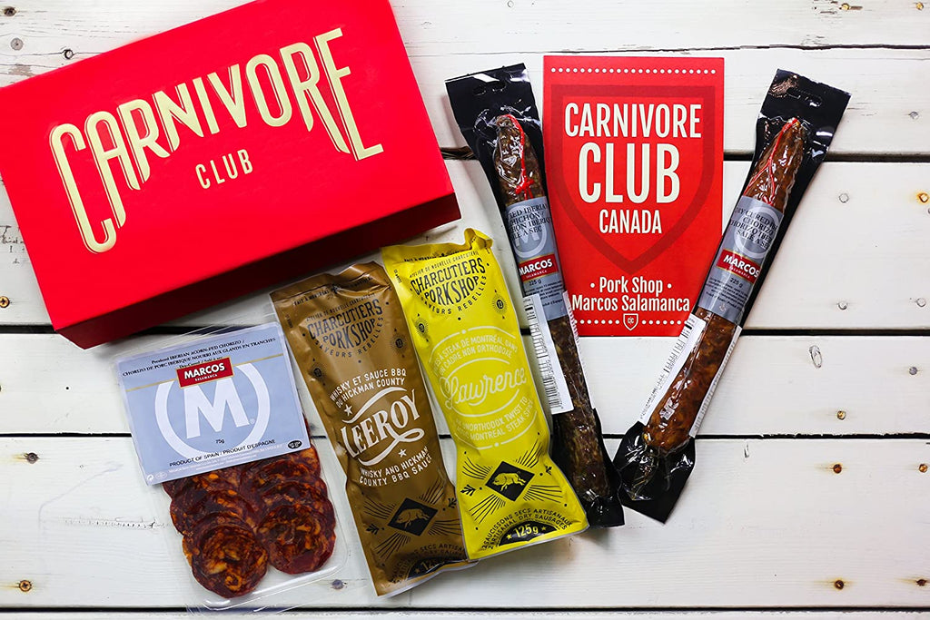 Carnivore Club Classic Box Sampler, perfect for foodies and meat lovers, includes a Blade Meat Tenderizer Tool.