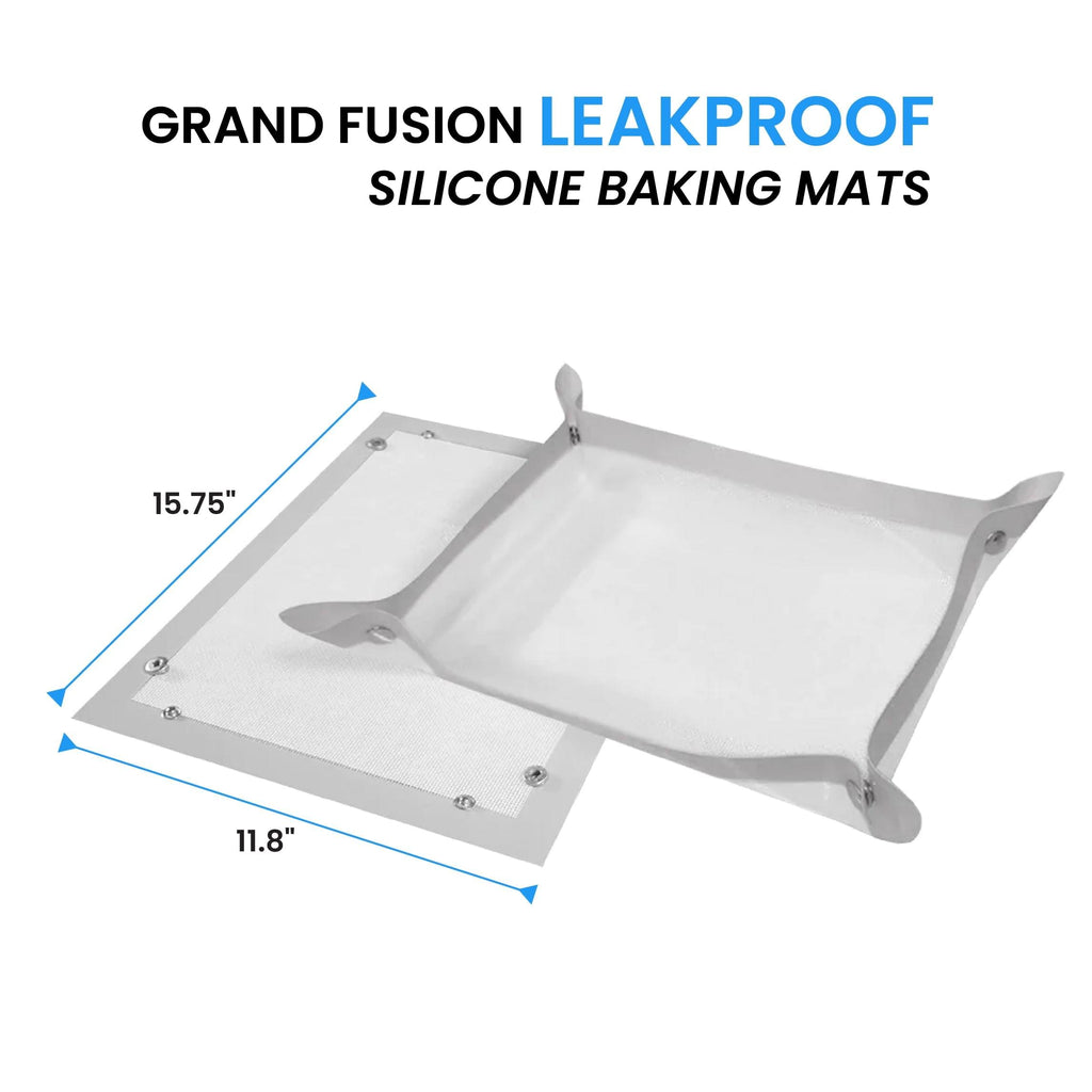 Grand Fusion Housewares, LLC's Non-Stick Silicone Baking Mat snaps together at the corners for effortless use by meat lovers.