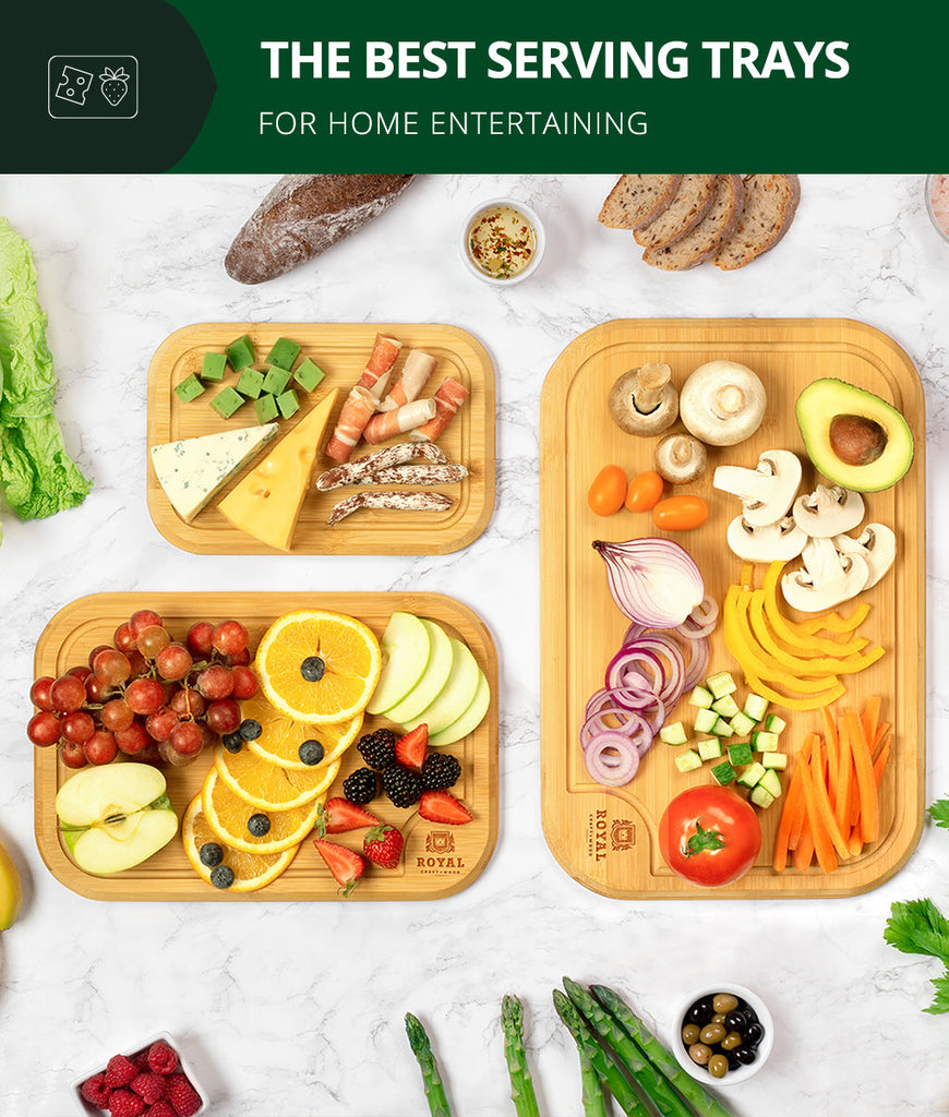 The best Mini Cutting Board Set 3 PCS by Royal Craft Wood for home entertaining, perfect for Meat Lovers.