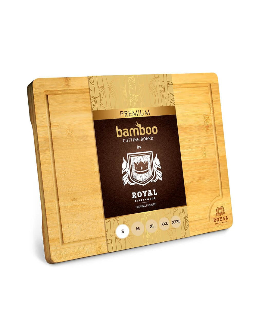 A Small Cutting Board 12×8" by Royal Craft Wood for Meat Lovers with a label on it.