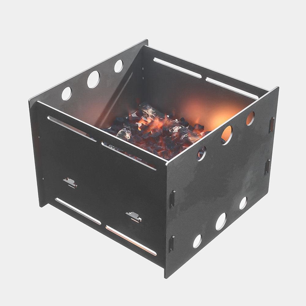 A black Fuel Saver for all 30" and 40" Grills with a hole in the middle, perfect for Meat Lovers and Foodies.