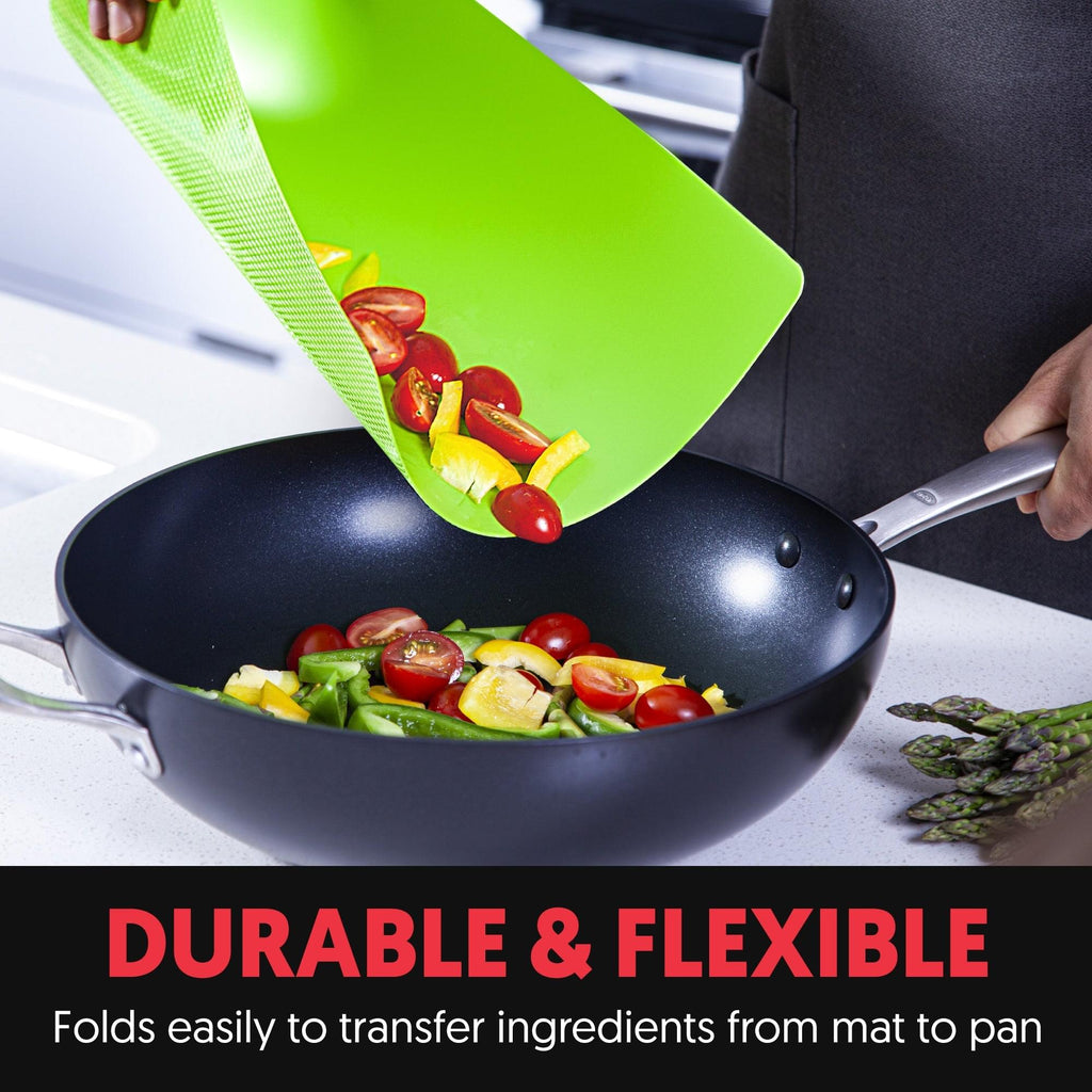 Durable & flexible Ginsu Bamboo Wood Cutting Board Set with 6 Color-Coded Mats and Food Icons from Cooler Kitchen available on XSpecial Marketplace.