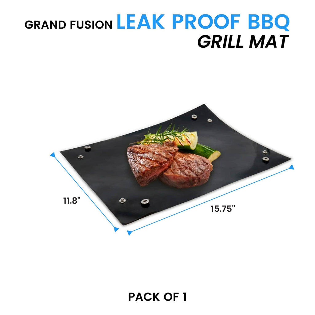 Grand Fusion Housewares, LLC BBQ Fiberglass Grill Mat, Leakproof and Easy to Clean, BPA-Free Grill Mats for Outdoor Gril.