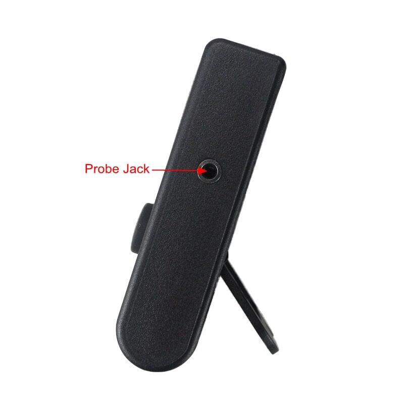 A black Digital Meat Tenderizer Tool by DryAgingBags™ device with the words 'probe jack' written on it.