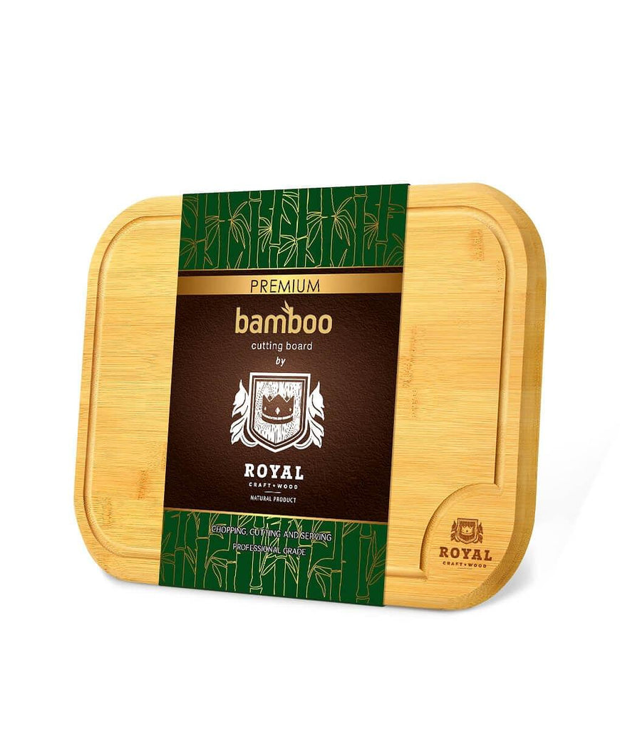 A 18x12" Durable Cutting Board Rounded by Royal Craft Wood from XSpecial Marketplace, perfect for Meat Lovers.