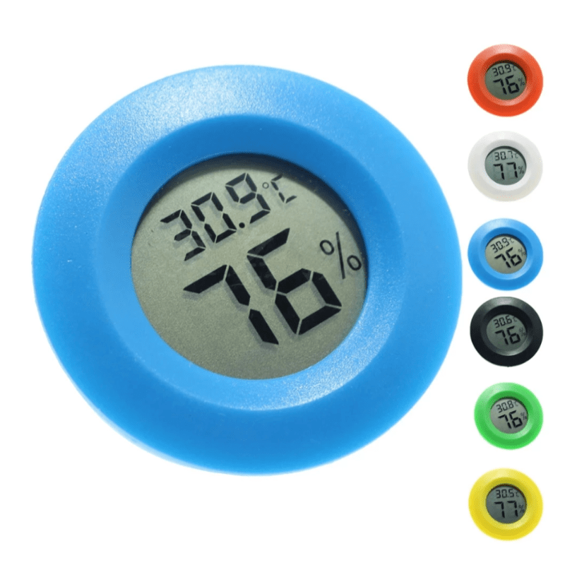 A Digital Hygrometer by DryAgingBags™ for foodies in different colors.