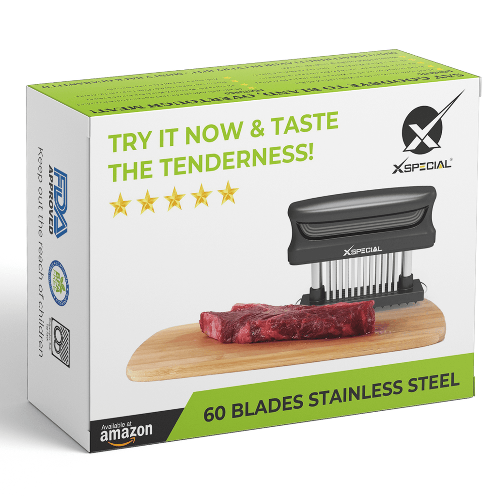 XSpecial's 60 Bold XL Meat Tenderizer Tool is perfect for foodies looking to grate stainless steel steak blades.
