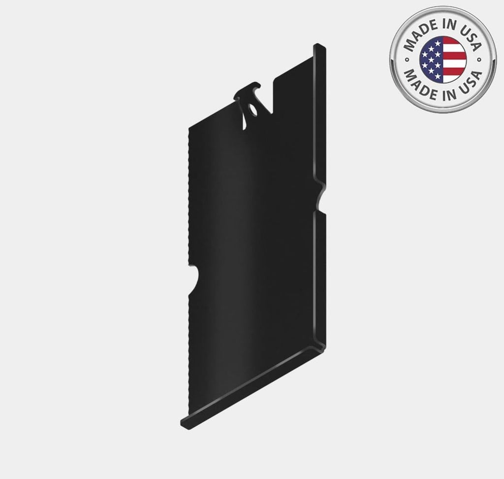 A black holder with an Arteflame Outdoor Grills Griddle / Plancha Insert for Gas, Electric or Charcoal Grills and an American flag on it, perfect for Meat Lovers.