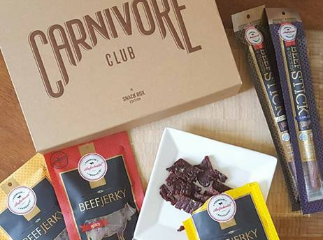 Kosher Aufschnitt Meats Jerky & Meat Sticks Sampler by Carnivore Club USA is a subscription box that includes a variety of meats.