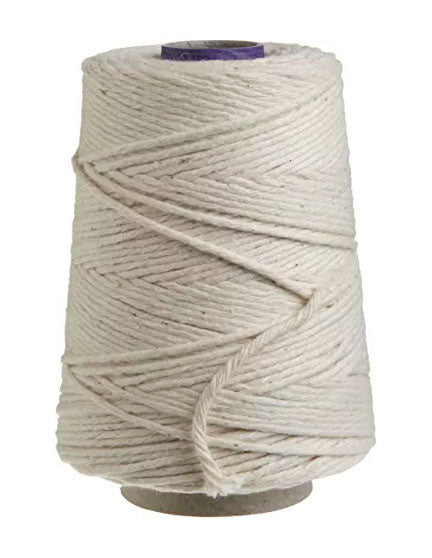 A spool of Regency Wraps Cotton Butchers Cooking Twine For Meat Trussing, Food Prep, Natural, 500 feet Cone, Multi Pack showcased on a white background on XSpecial