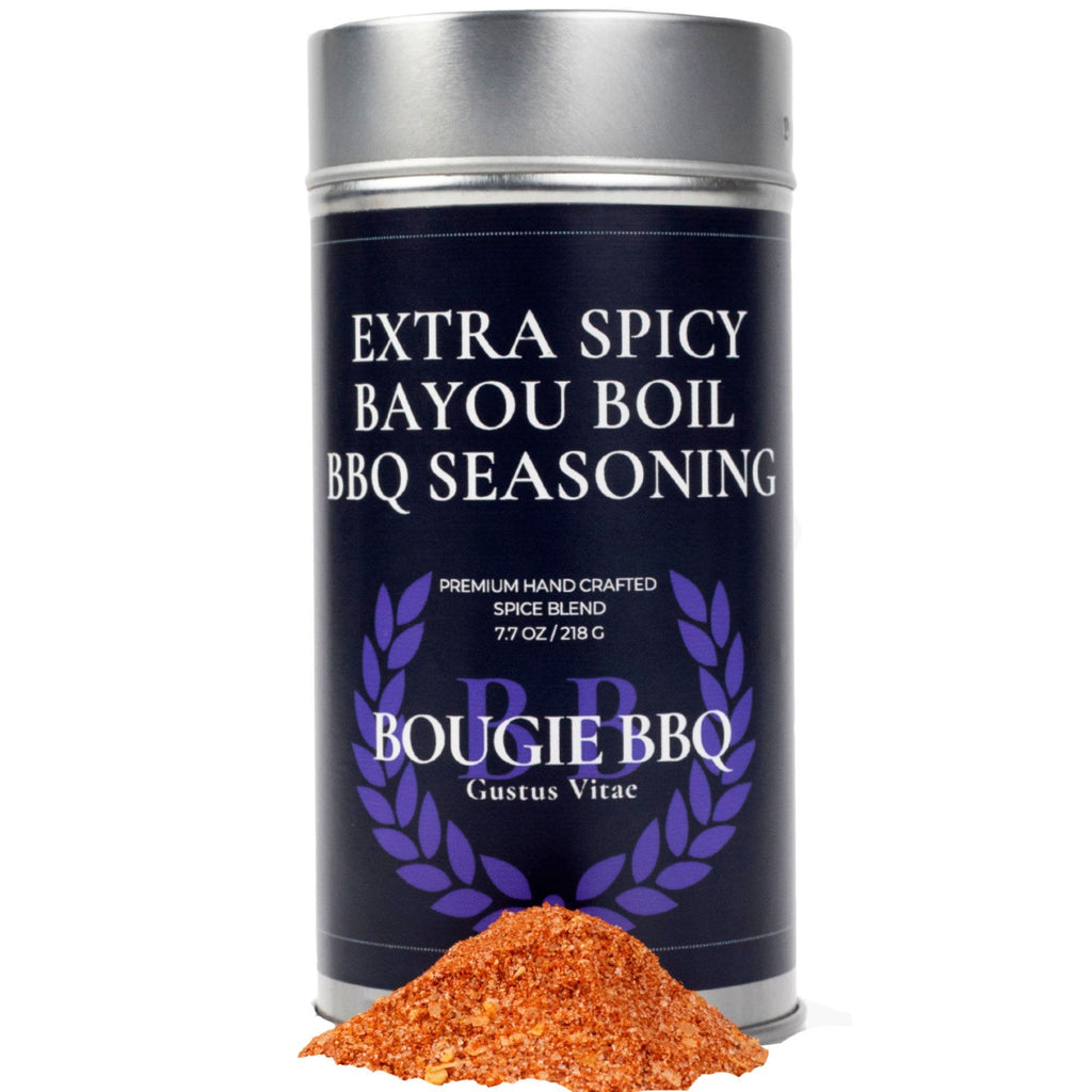 Gustus Vitae Extra Spicy Bayou Boil BBQ Seasoning.