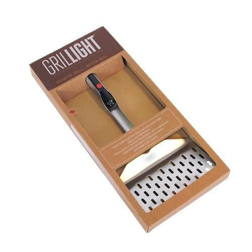 A LED Spatula - Giant Edition with a Meat Tenderizer Tool by Grillight.com in a box.