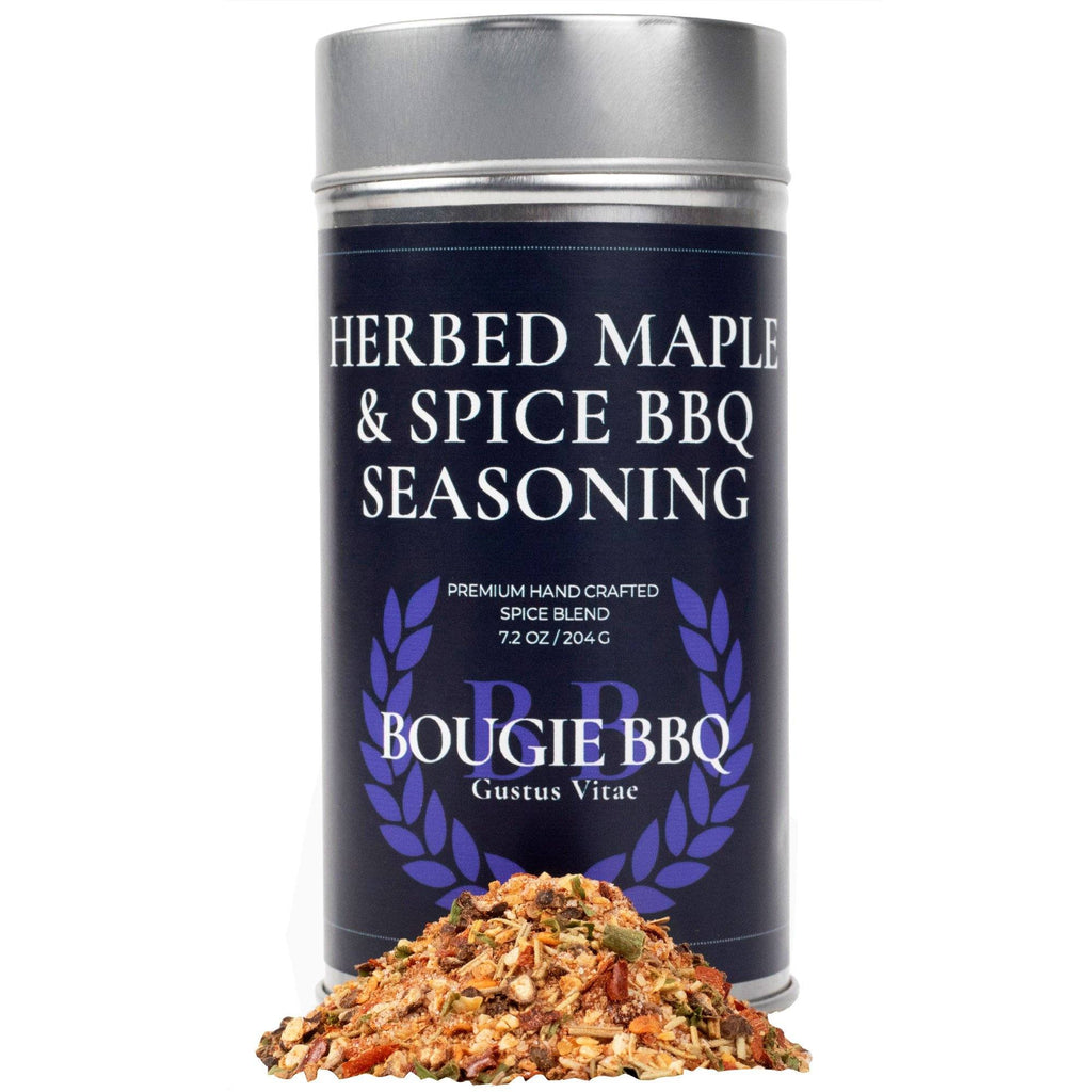 Herbed Maple & Spice BBQ Seasoning by Gustus Vitae specializing in Southern flavors.