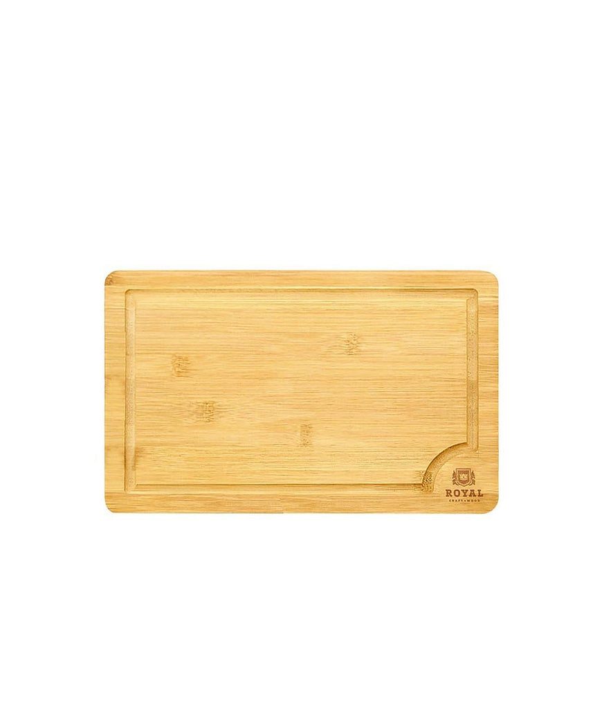 A 12×8" small cutting board by Royal Craft Wood on a white background, perfect for meat tenderizing with the XSpecial blade meat tenderizer tool.