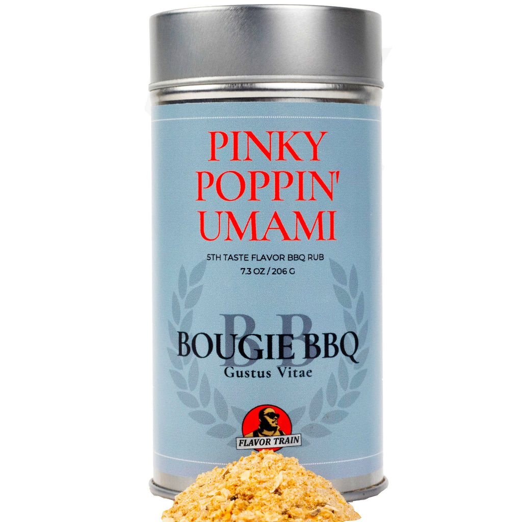 An Pinky Poppin' Umami - 5th Taste Flavor BBQ Rub by Gustus Vitae.