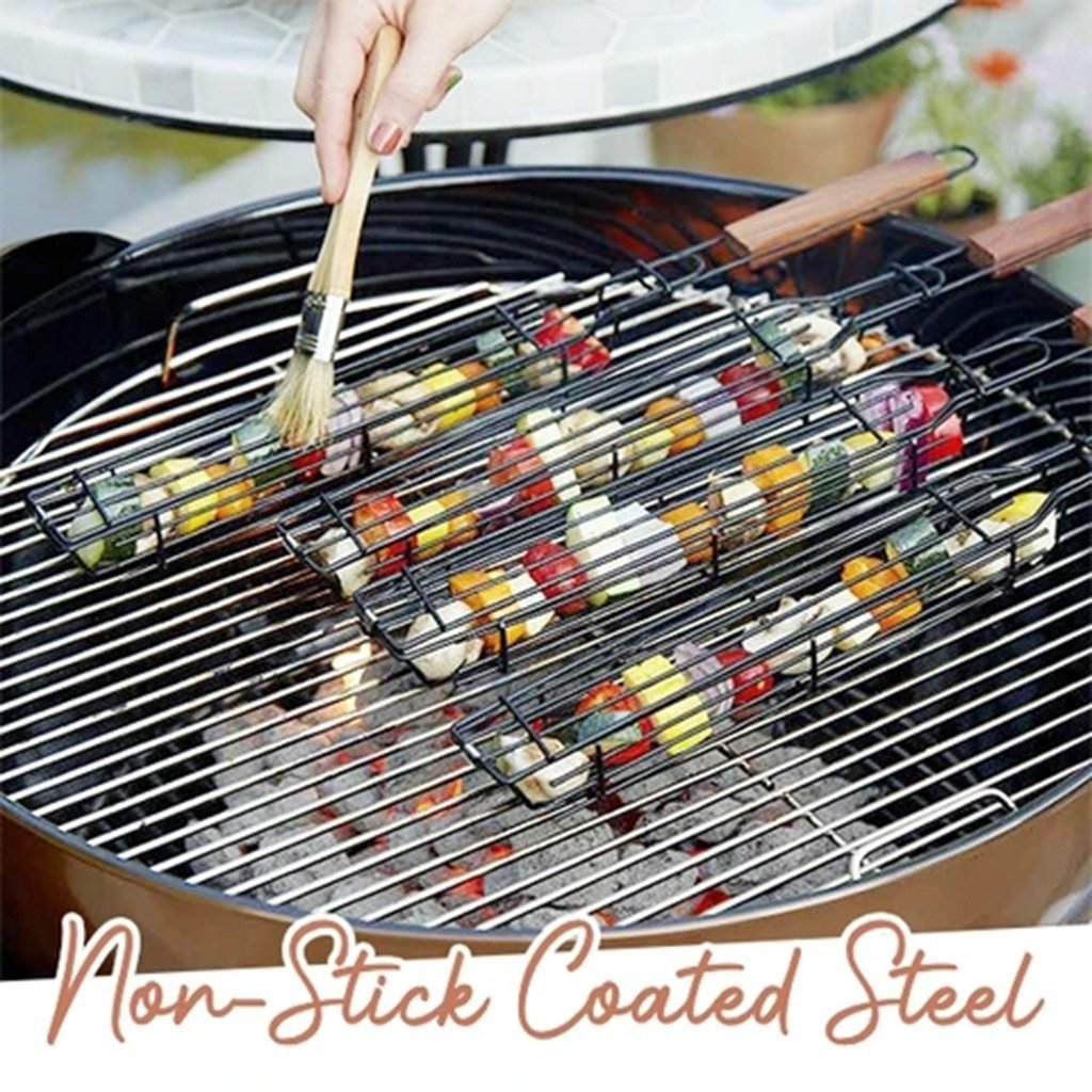 Portable BBQ Grilling Skewers by Quality Home Distribution, perfect for foodies.