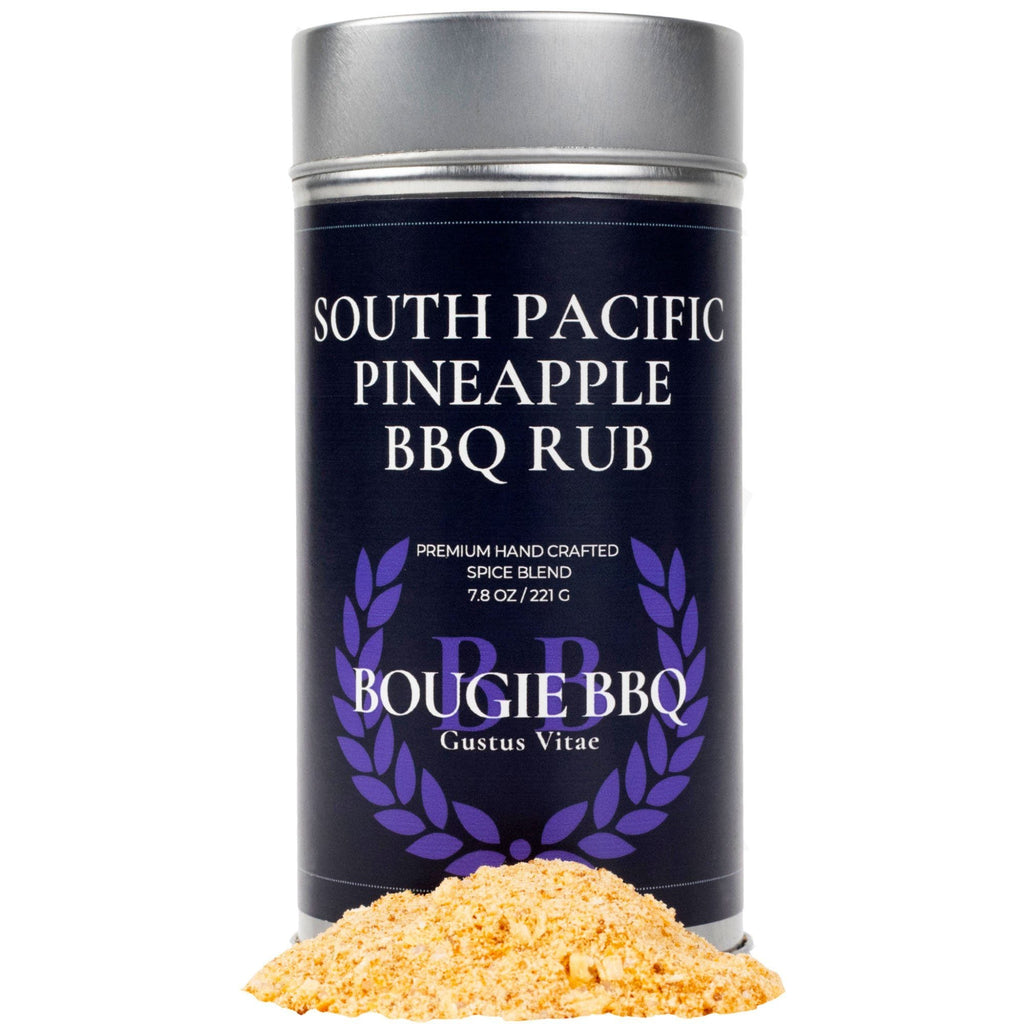 South Pacific Pineapple BBQ Rub & Seasoning by Gustus Vitae featuring tropical ingredients.