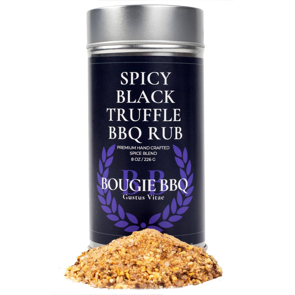 Gourmet Spicy Black Truffle BBQ Rub by Gustus Vitae.