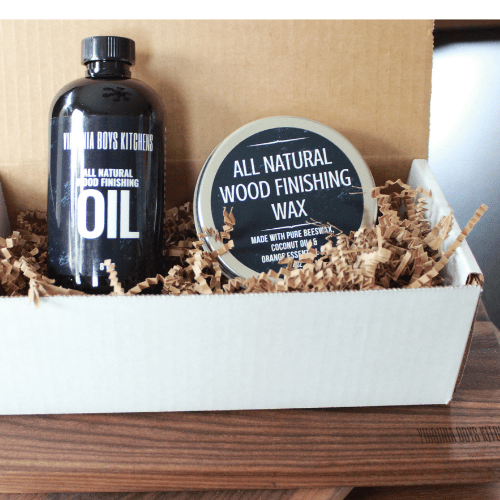 A box with a bottle of Basic Care Kit by Virginia Boys Kitchens, available on XSpecial Marketplace.